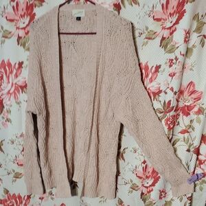 Universal Thread Blush Pink Open-Front Cable Cardigan